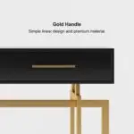 Cooper Console Table with Storage Drawers and Metal Legs in Gold Metal Console Table - Image 3