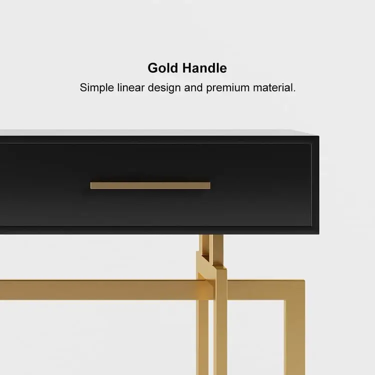 Cooper Console Table with Storage Drawers and Metal Legs in Gold Metal Console Table - Image 3