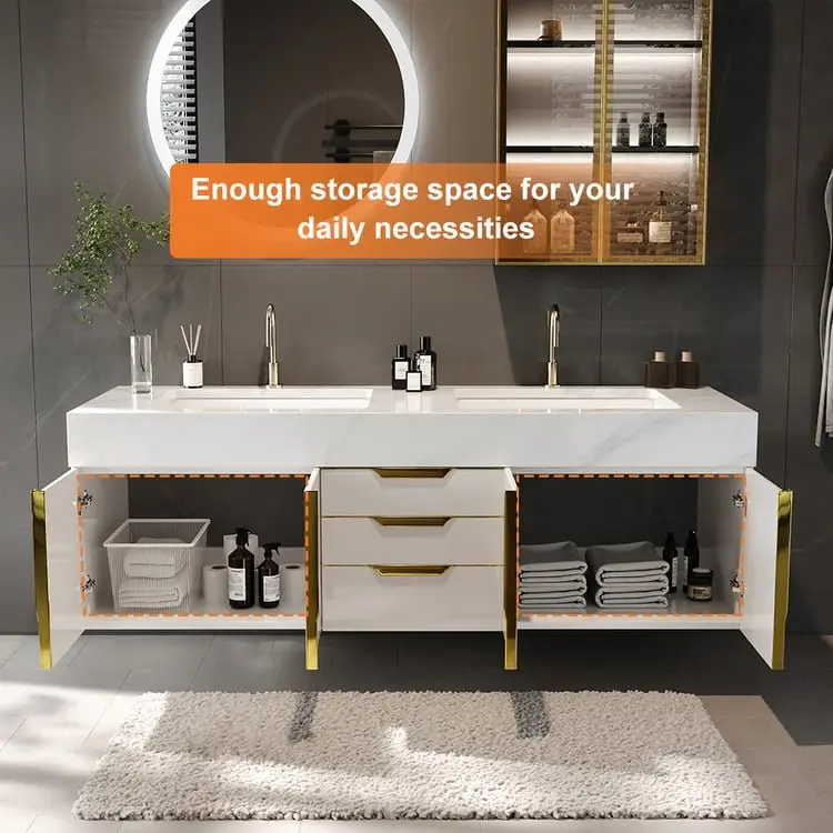 Sherman Vanity Wood cabinet with Basin - Image 6