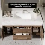Walnut Vanity Wood cabinet with Basin - Image 9