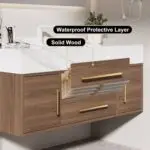Walnut Vanity Wood cabinet with Basin - Image 17