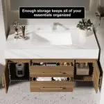 Walnut Vanity Wood cabinet with Basin - Image 13