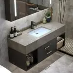 Diamond Vanity Wood cabinet with Basin - Image 2