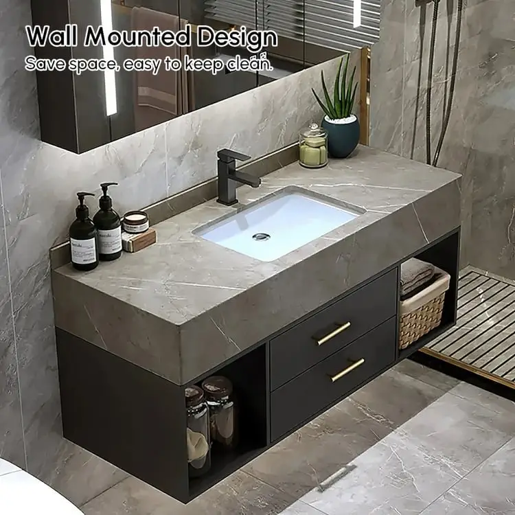 Diamond Vanity Wood cabinet with Basin - Image 4