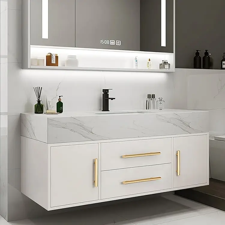 Pearl Vanity Wood cabinet with Basin - Image 2