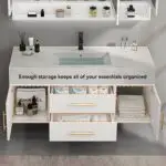 Pearl Vanity Wood cabinet with Basin - Image 9