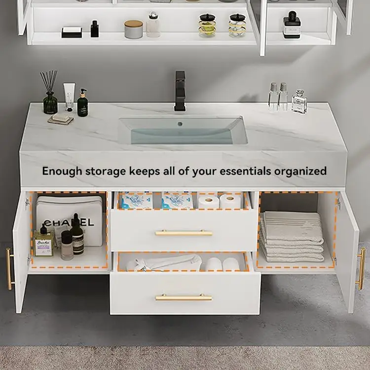 Pearl Vanity Wood cabinet with Basin - Image 9