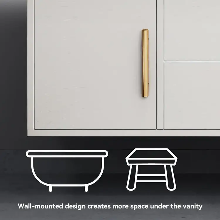 Pearl Vanity Wood cabinet with Basin - Image 14