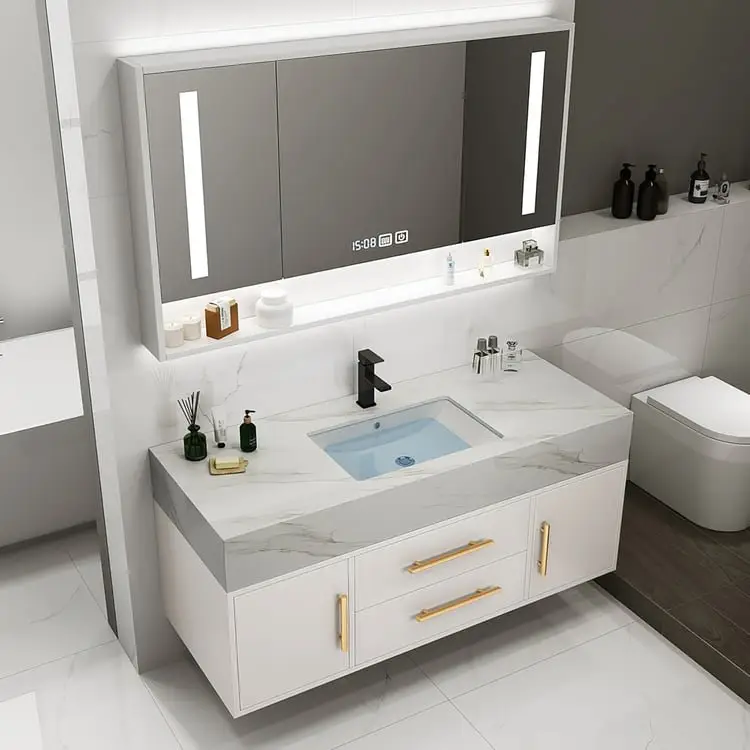 Pearl Vanity Wood cabinet with Basin - Image 4