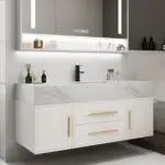 Pearl Vanity Wood cabinet with Basin