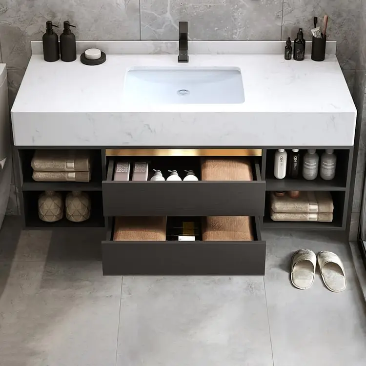 MATTER Vanity Wood cabinet with Basin - Image 3