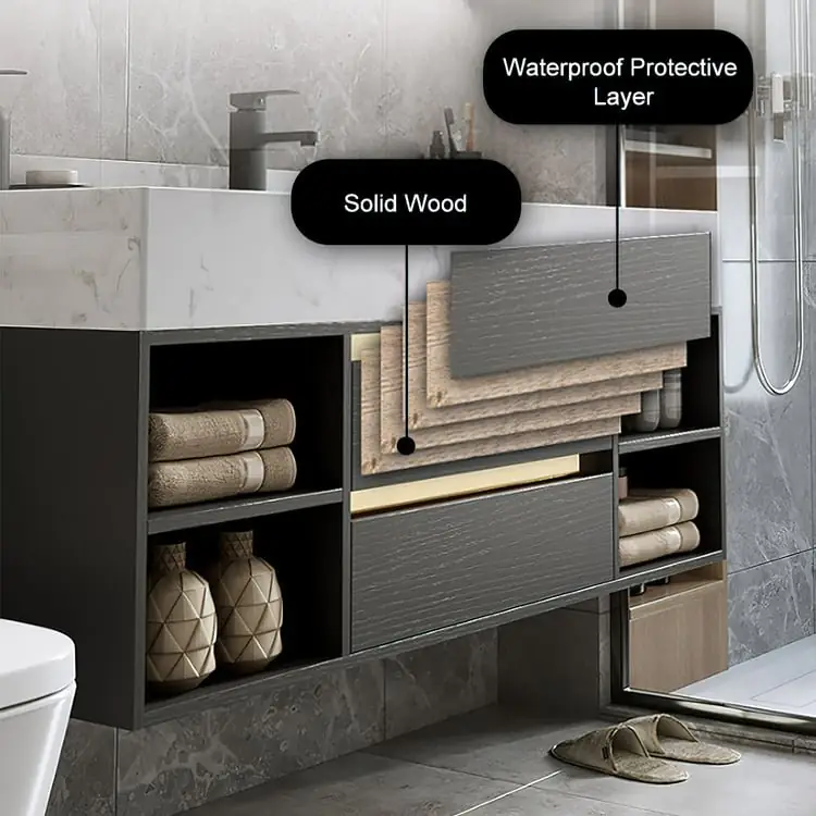 MATTER Vanity Wood cabinet with Basin - Image 21