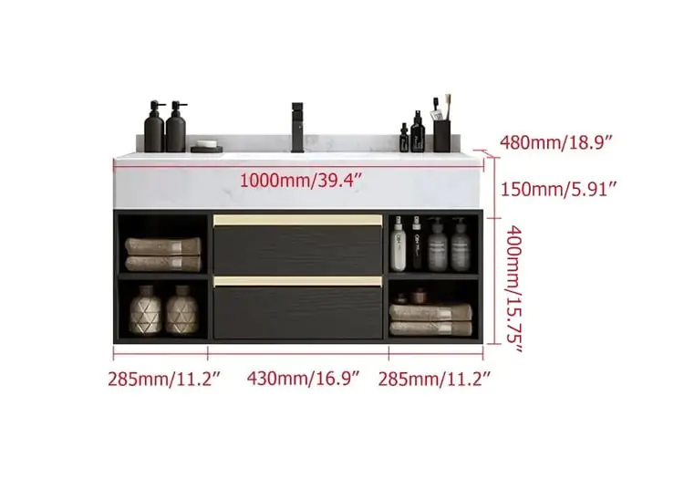 MATTER Vanity Wood cabinet with Basin - Image 14