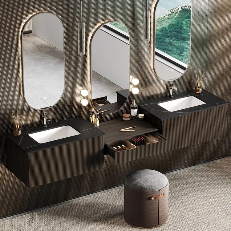 Atom Vanity Wood cabinet with Basin - Image 5