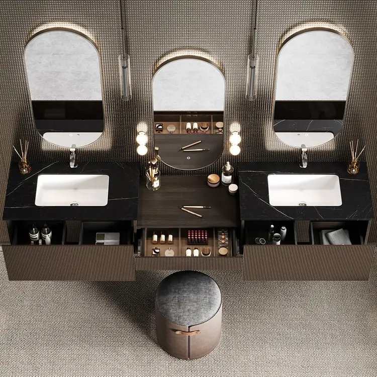 Atom Vanity Wood cabinet with Basin - Image 13