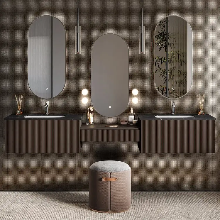 Atom Vanity Wood cabinet with Basin - Image 4