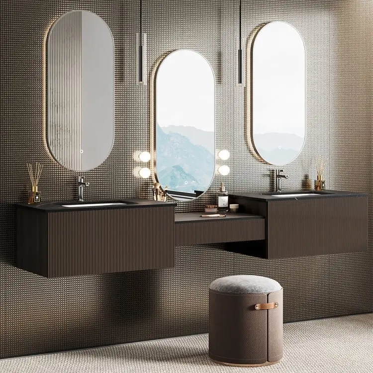 Atom Vanity Wood cabinet with Basin - Image 8