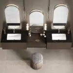 Atom Vanity Wood cabinet with Basin - Image 2