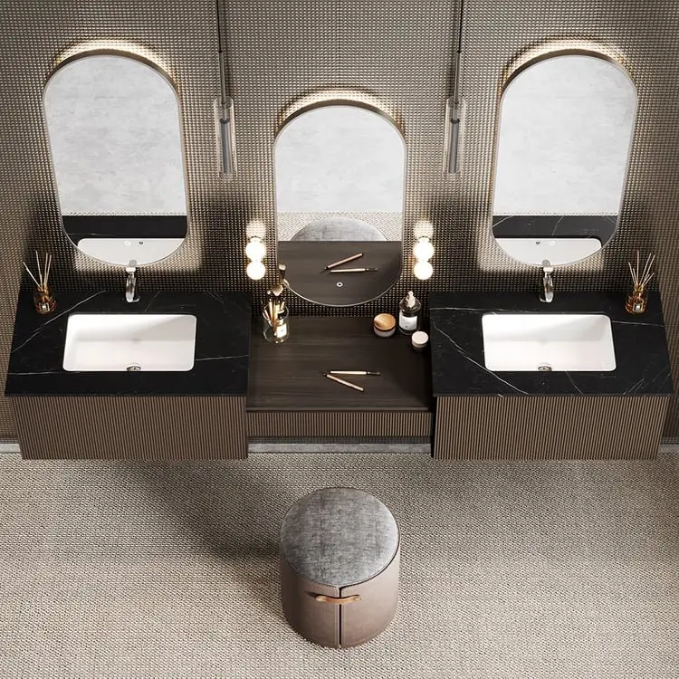 Atom Vanity Wood cabinet with Basin - Image 2