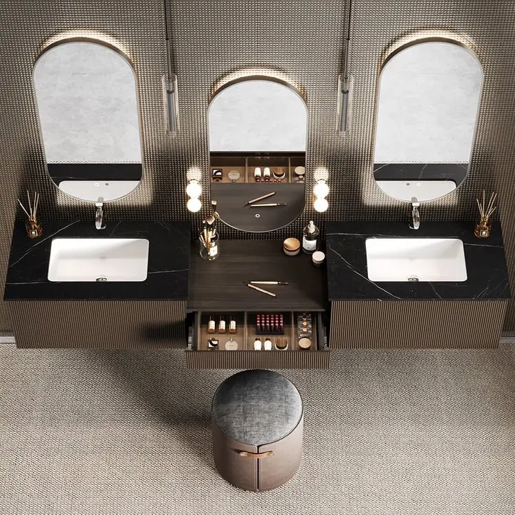 Atom Vanity Wood cabinet with Basin - Image 6