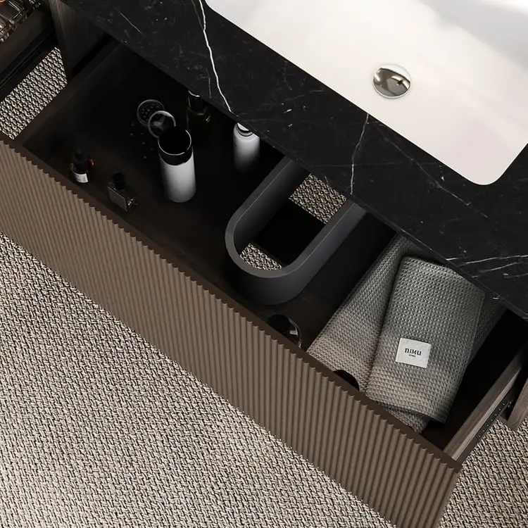 Atom Vanity Wood cabinet with Basin - Image 3
