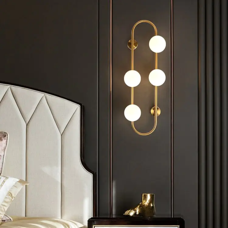 Gold Metal Acrylic Pipe LED Wall Lamp Compatible with Living Room - Image 7