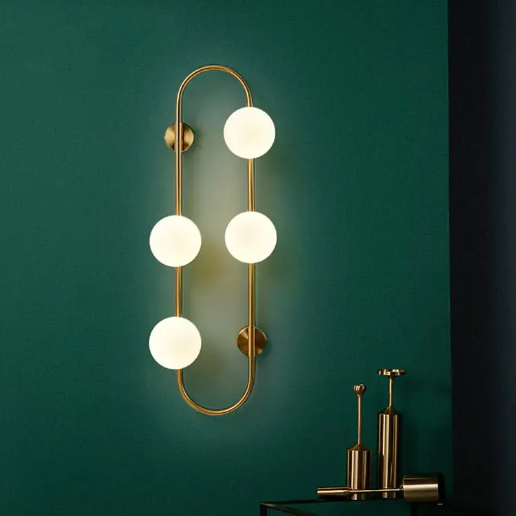 Gold Metal Acrylic Pipe LED Wall Lamp Compatible with Living Room - Image 9