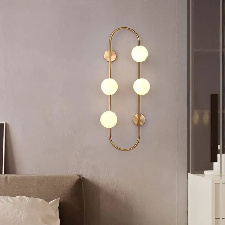 Gold Metal Acrylic Pipe LED Wall Lamp Compatible with Living Room - Image 8