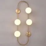 Gold Metal Acrylic Pipe LED Wall Lamp Compatible with Living Room