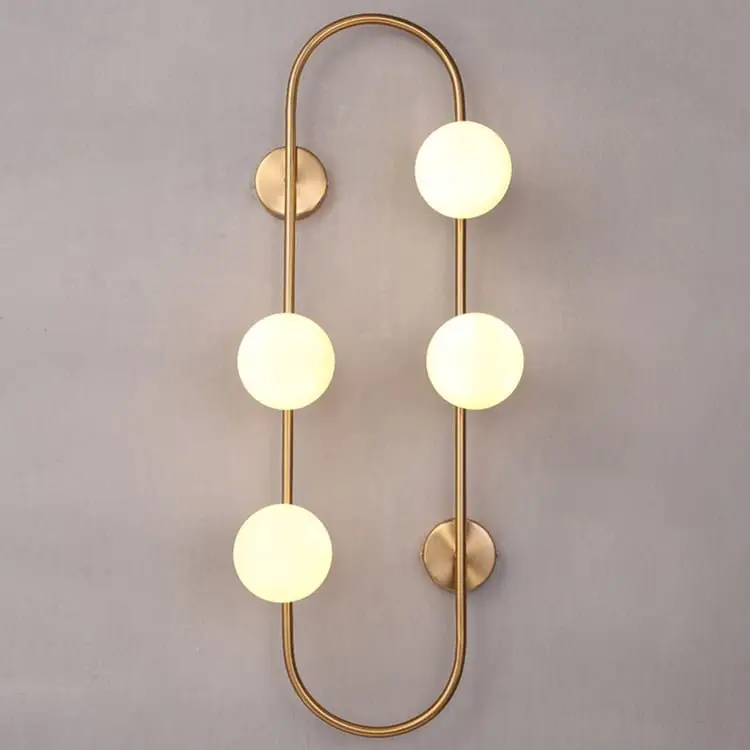Gold Metal Acrylic Pipe LED Wall Lamp Compatible with Living Room - Image 1