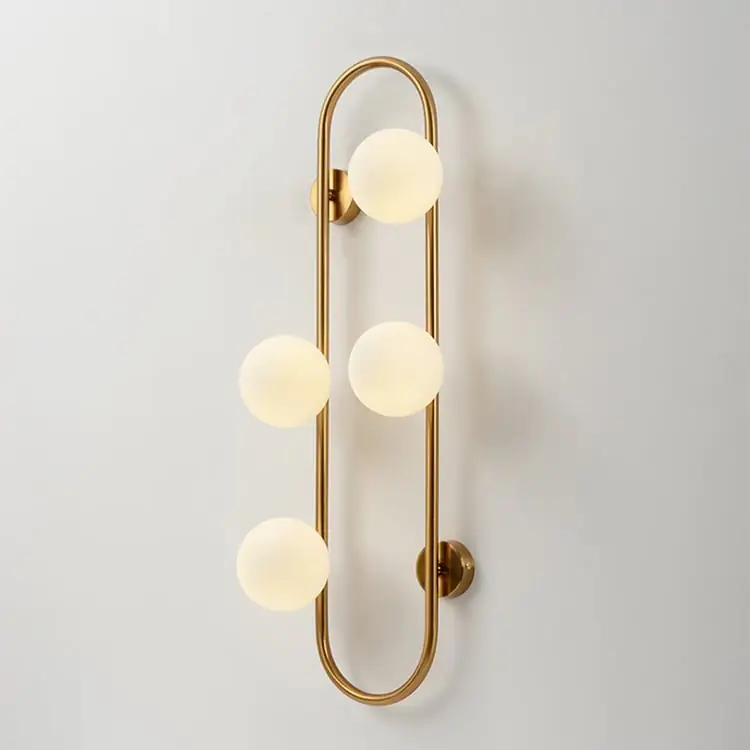 Gold Metal Acrylic Pipe LED Wall Lamp Compatible with Living Room - Image 6