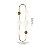 Gold Metal Acrylic Pipe LED Wall Lamp Compatible with Living Room - Image 5
