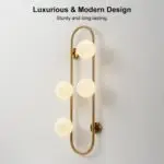 Gold Metal Acrylic Pipe LED Wall Lamp Compatible with Living Room - Image 4
