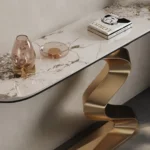 Wave Luxury Design Stainless Steel Console Decorative Porch Table - Image 8