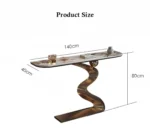 Wave Luxury Design Stainless Steel Console Decorative Porch Table - Image 6