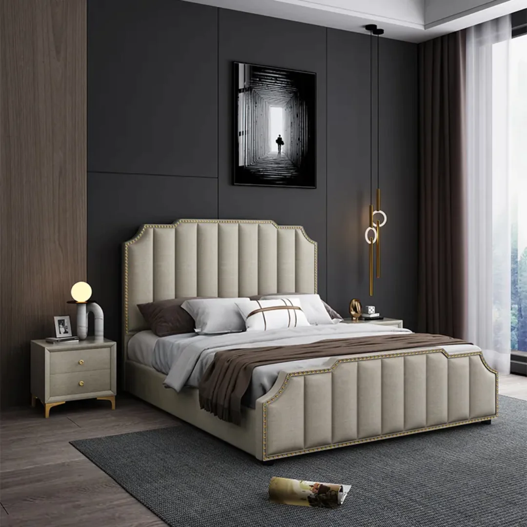 Revvex Modern Italian Design Luxury Bed King Size Modern Leather Bed - Image 2