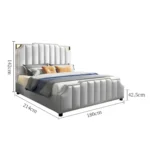 Alpine PU Leather Bed King Size Hydraulic Storage Bed - Image 6