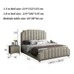 Revvex Modern Italian Design Luxury Bed King Size Modern Leather Bed - Image 4