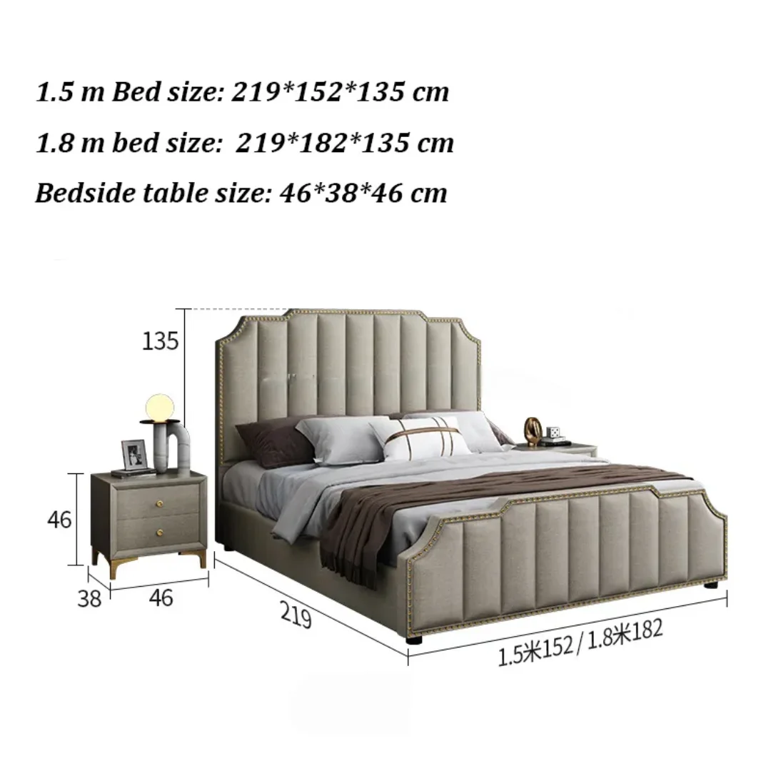 Revvex Modern Italian Design Luxury Bed King Size Modern Leather Bed - Image 4