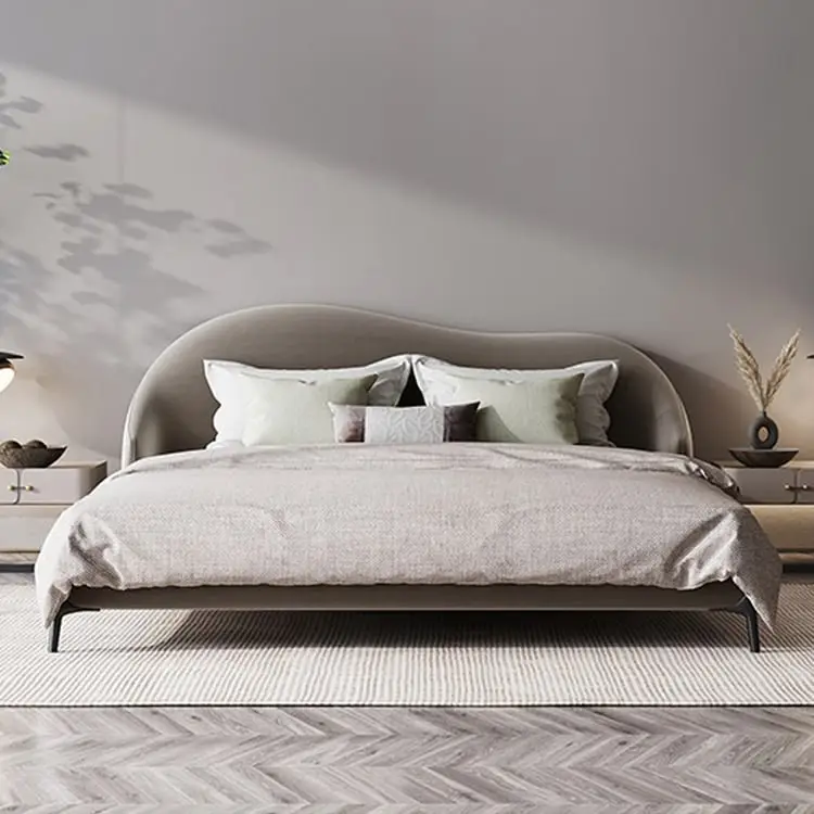 2025/05/1000162357.jpg Aliana Queen Size Contemporary Mininalist style Upholstered Bed Low Profile Faux Leather - Image 1