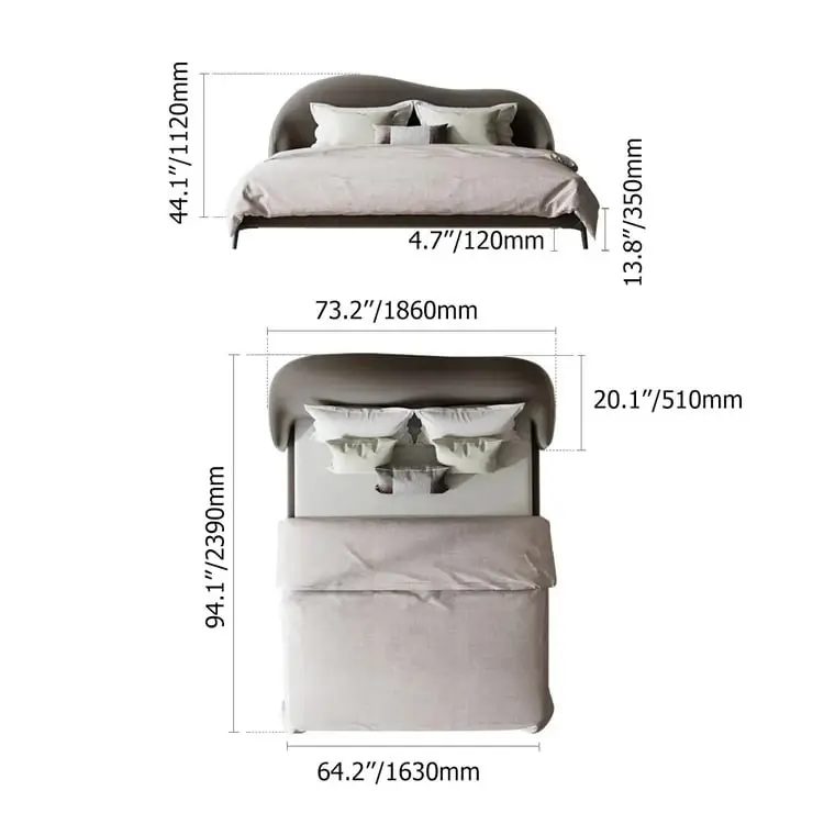 Aliana Queen Size Contemporary Mininalist style Upholstered Bed Low Profile Faux Leather - Image 8