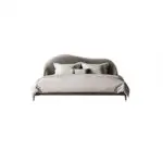 Aliana Queen Size Contemporary Mininalist style Upholstered Bed Low Profile Faux Leather - Image 6