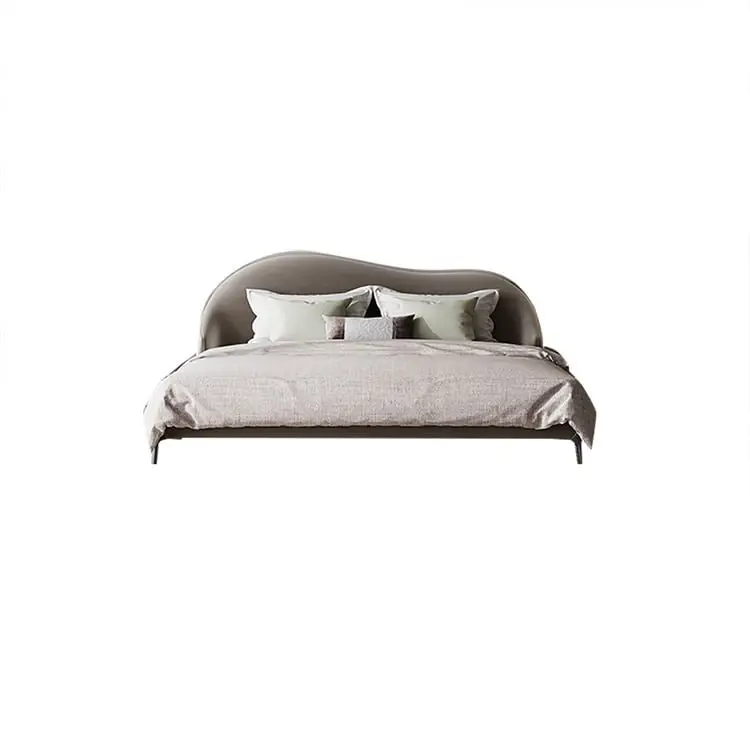 Aliana Queen Size Contemporary Mininalist style Upholstered Bed Low Profile Faux Leather - Image 6