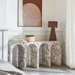 Stonex Italian style luxury living room furniture corner table hallway marble console table
