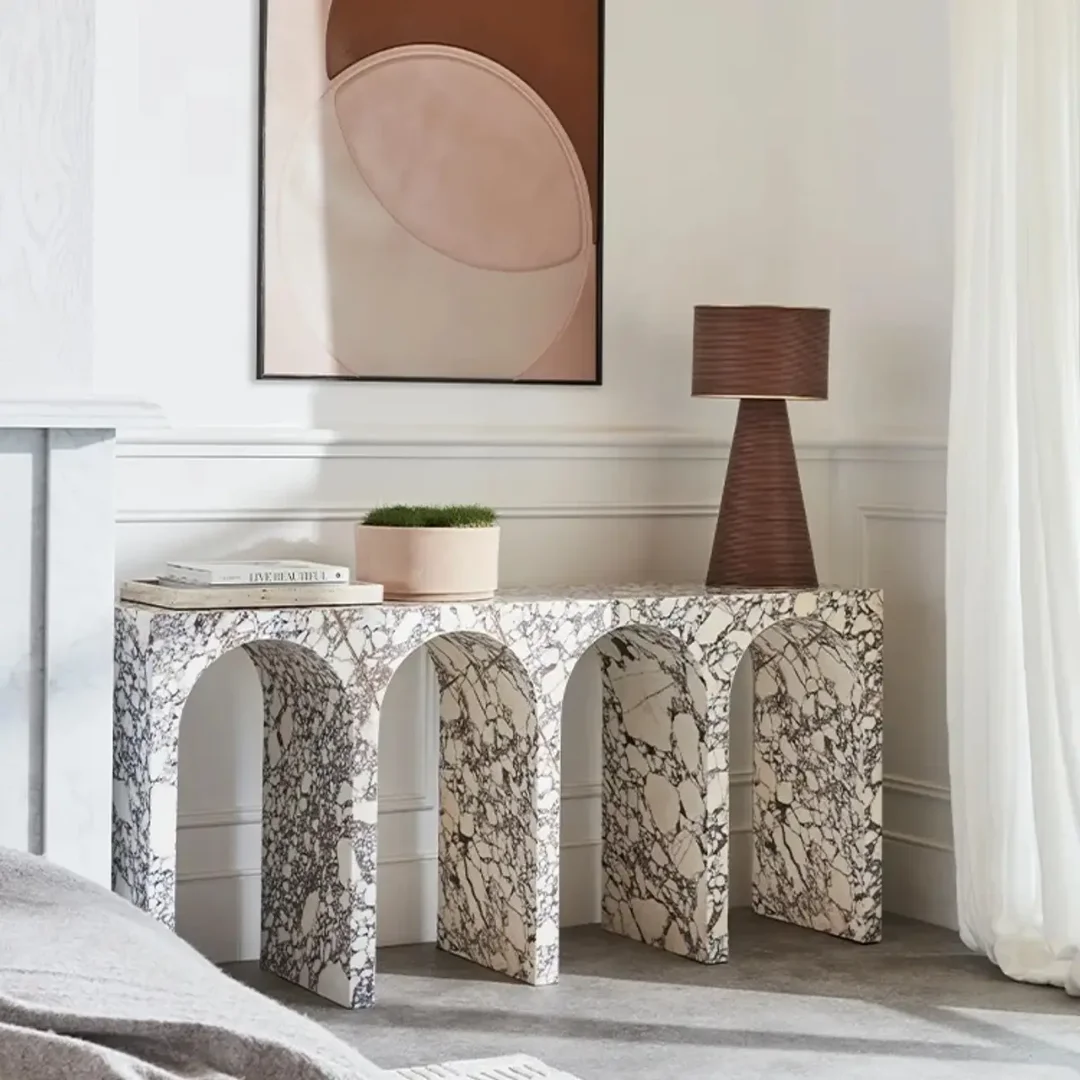 2025/05/1000163245.png Stonex Italian style luxury living room furniture corner table hallway marble console table - Image 1