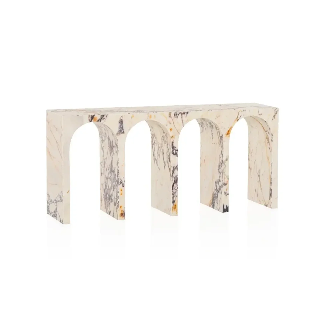 Stonex Italian style luxury living room furniture corner table hallway marble console table - Image 3