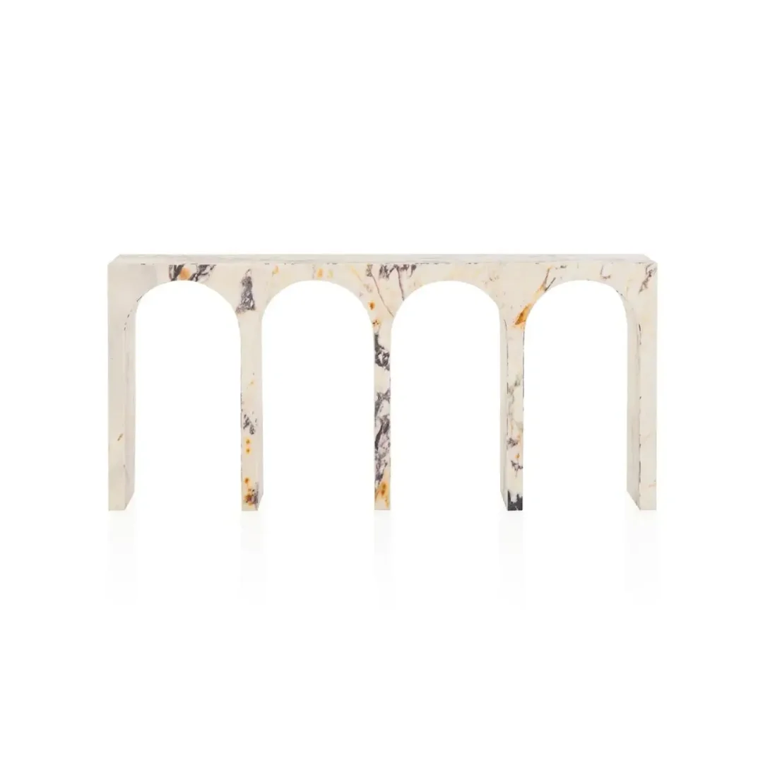 Stonex Italian style luxury living room furniture corner table hallway marble console table - Image 2