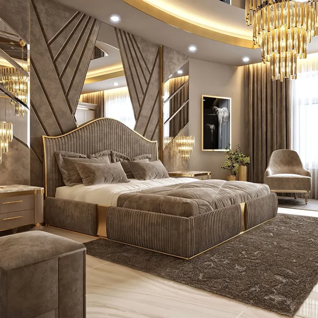 Arena Luxury King Size Bed - Engineered Wood & Microfiber Velvet | Ultimate Bedroom Upgrade - Image 6