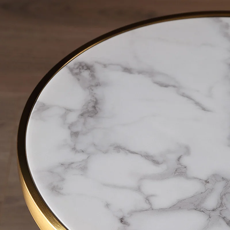 Lambda luxury gold leg modern marble top round side end table - Image 7