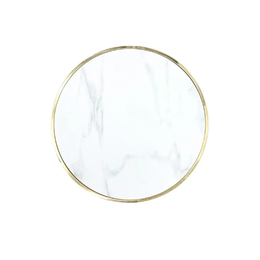 Lambda luxury gold leg modern marble top round side end table - Image 6